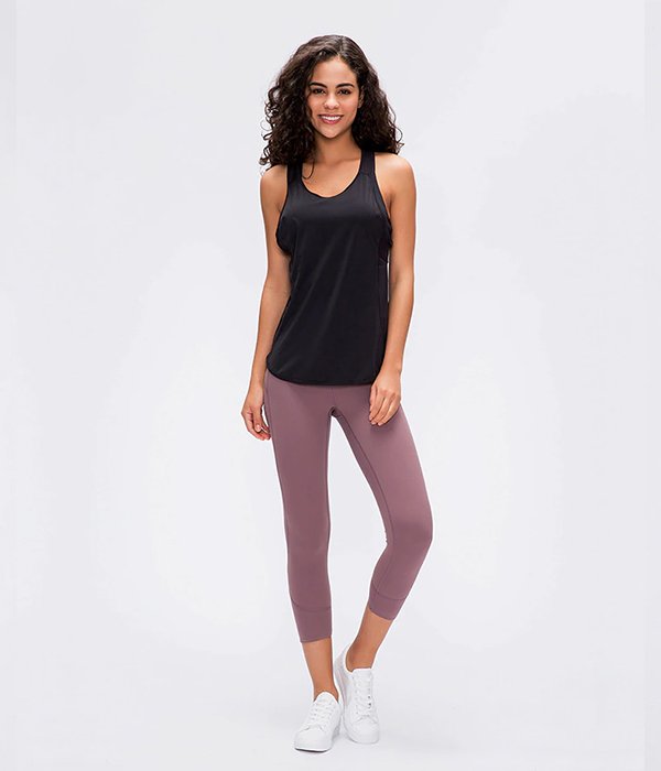 Ultra-Thin Loose and Breathable Crop Top Design Racerback Gym Tank Top - Image 4