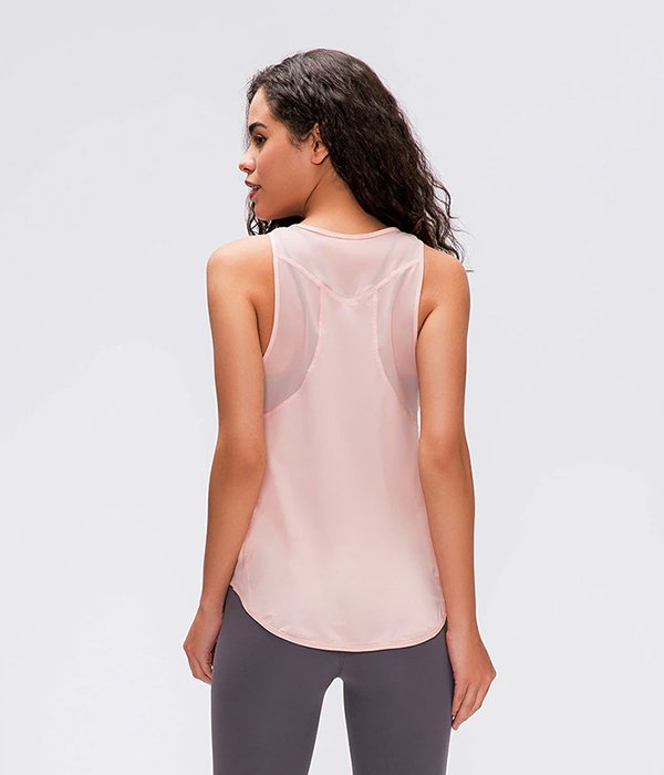 Ultra-Thin Loose and Breathable Crop Top Design Racerback Gym Tank Top - Image 6