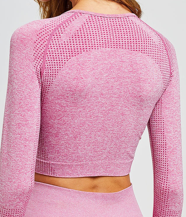Ptula Long Sleeve crop top Shirt Pink XS Thumbholes P’tula Activewear