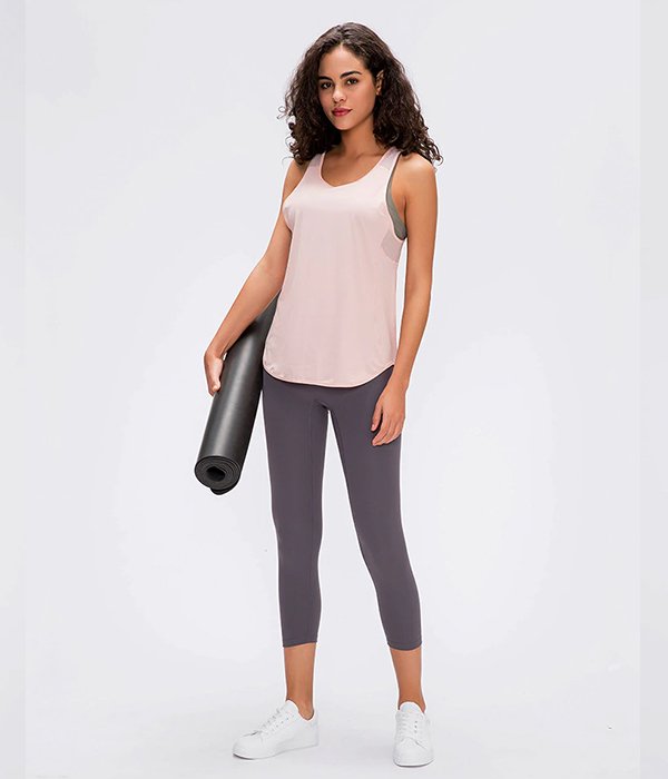 Ultra-Thin Loose and Breathable Crop Top Design Racerback Gym Tank Top - Image 7