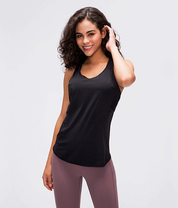 Ultra-Thin Loose and Breathable Crop Top Design Racerback Gym Tank Top