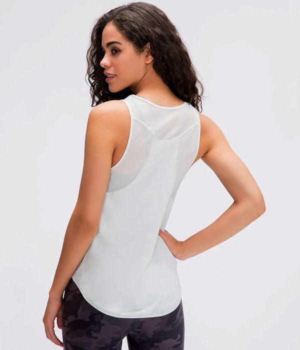 Ultra-Thin Loose and Breathable Crop Top Design Racerback Gym Tank Top - Image 14