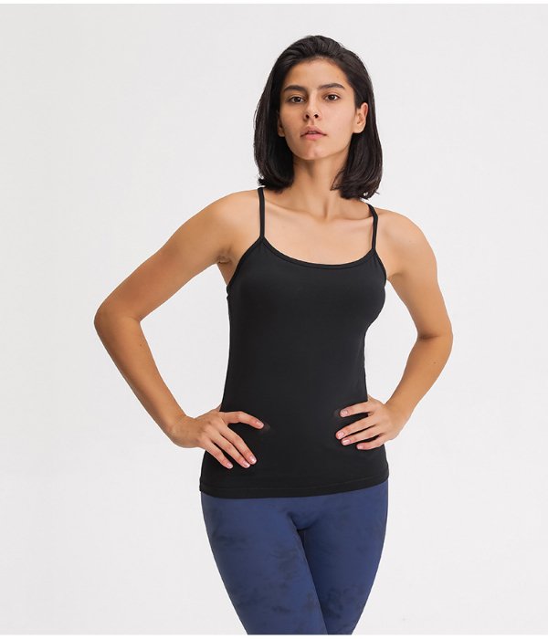 Y Back Spaghetti Strap Crop Top Workout Vest - Image 5