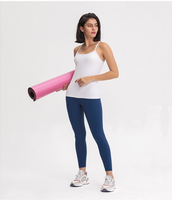 Y Back Spaghetti Strap Crop Top Workout Vest - Image 20