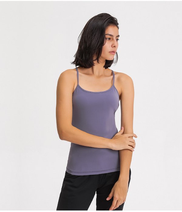 Y Back Spaghetti Strap Crop Top Workout Vest - Image 8