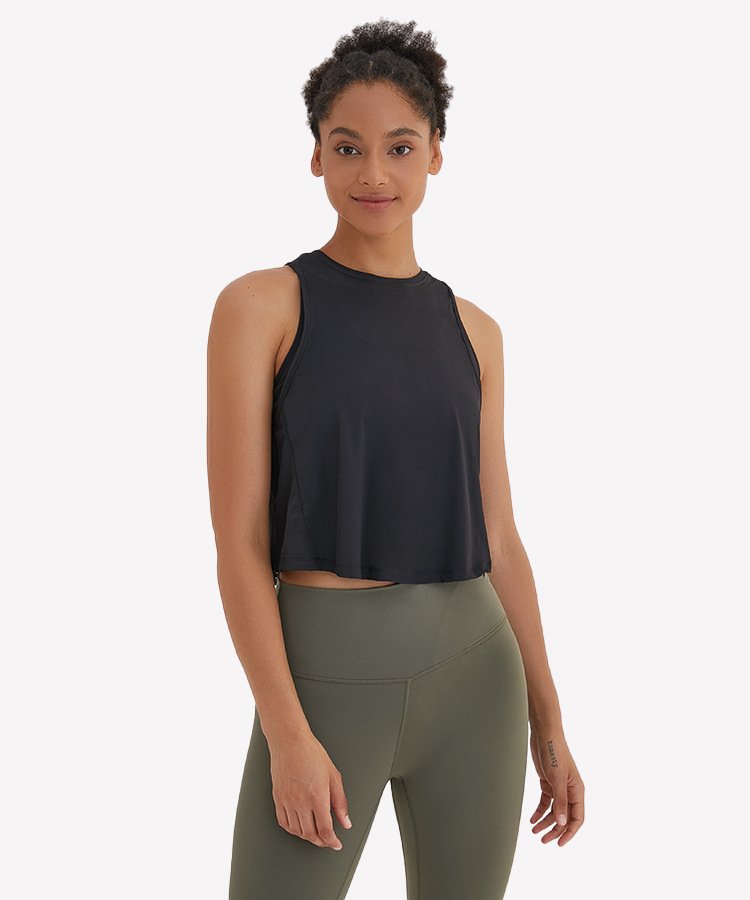Pleated Athletic High Neck Workout Crop Top - Image 29