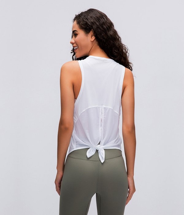Athletic Loose Crop Top with Back Mesh - Image 10