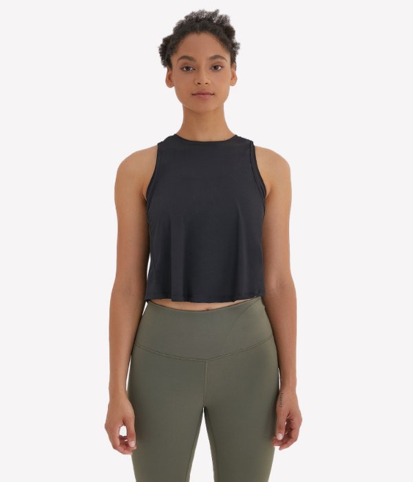 Pleated Athletic High Neck Workout Crop Top - Image 10