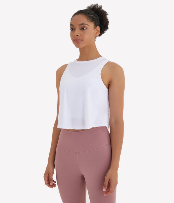 Pleated Athletic High Neck Workout Crop Top - Image 23