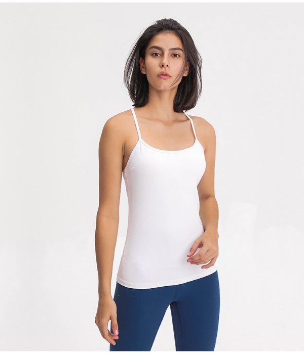 Y Back Spaghetti Strap Crop Top Workout Vest - Image 19
