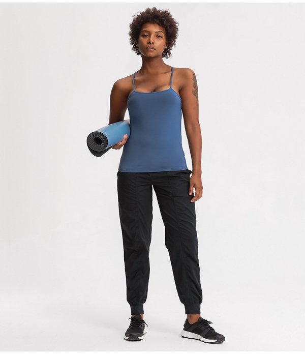 Y Back Spaghetti Strap Crop Top Workout Vest - Image 16