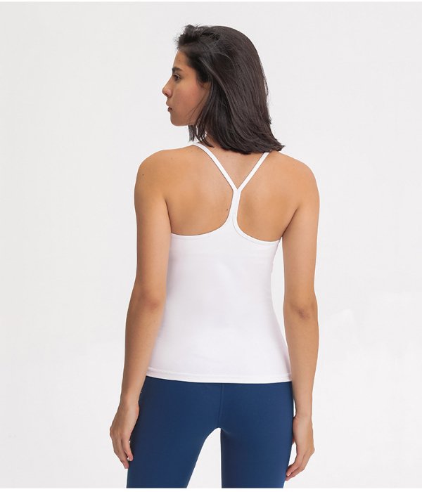 Y Back Spaghetti Strap Crop Top Workout Vest - Image 22