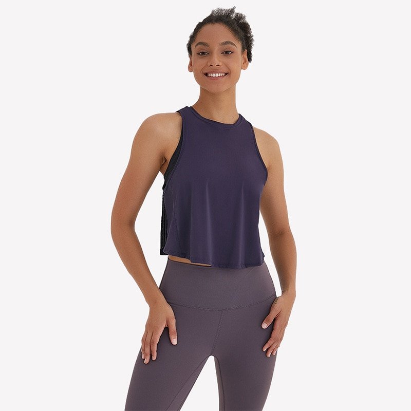 Pleated Athletic High Neck Workout Crop Top - Image 2