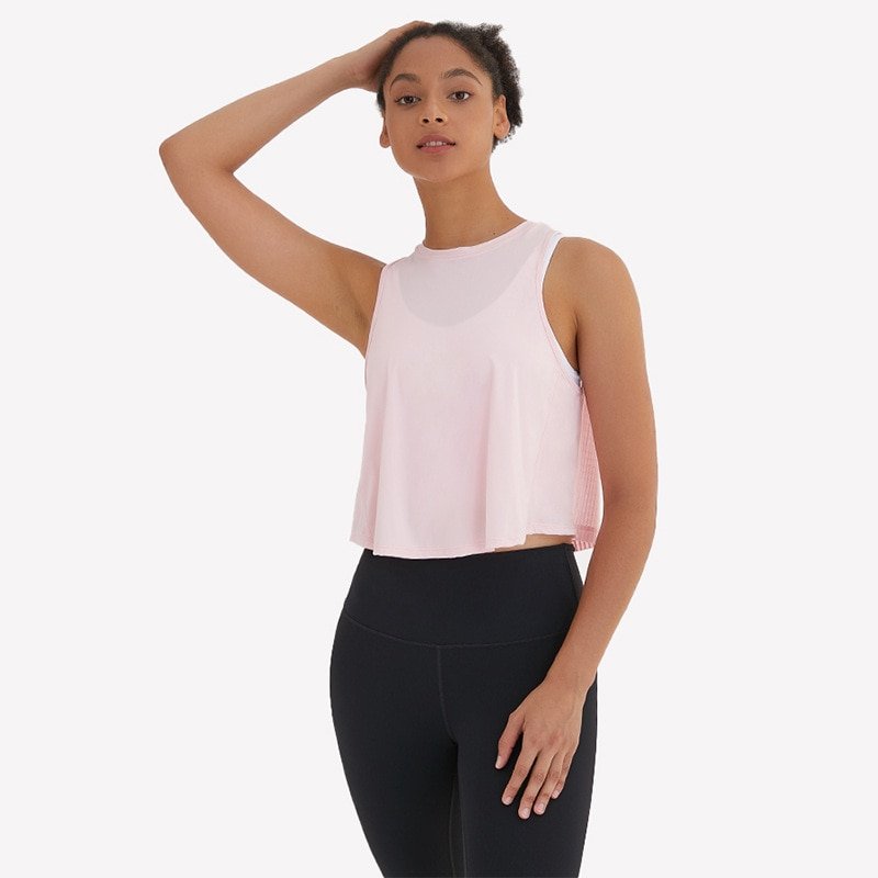 Pleated Athletic High Neck Workout Crop Top - Image 3