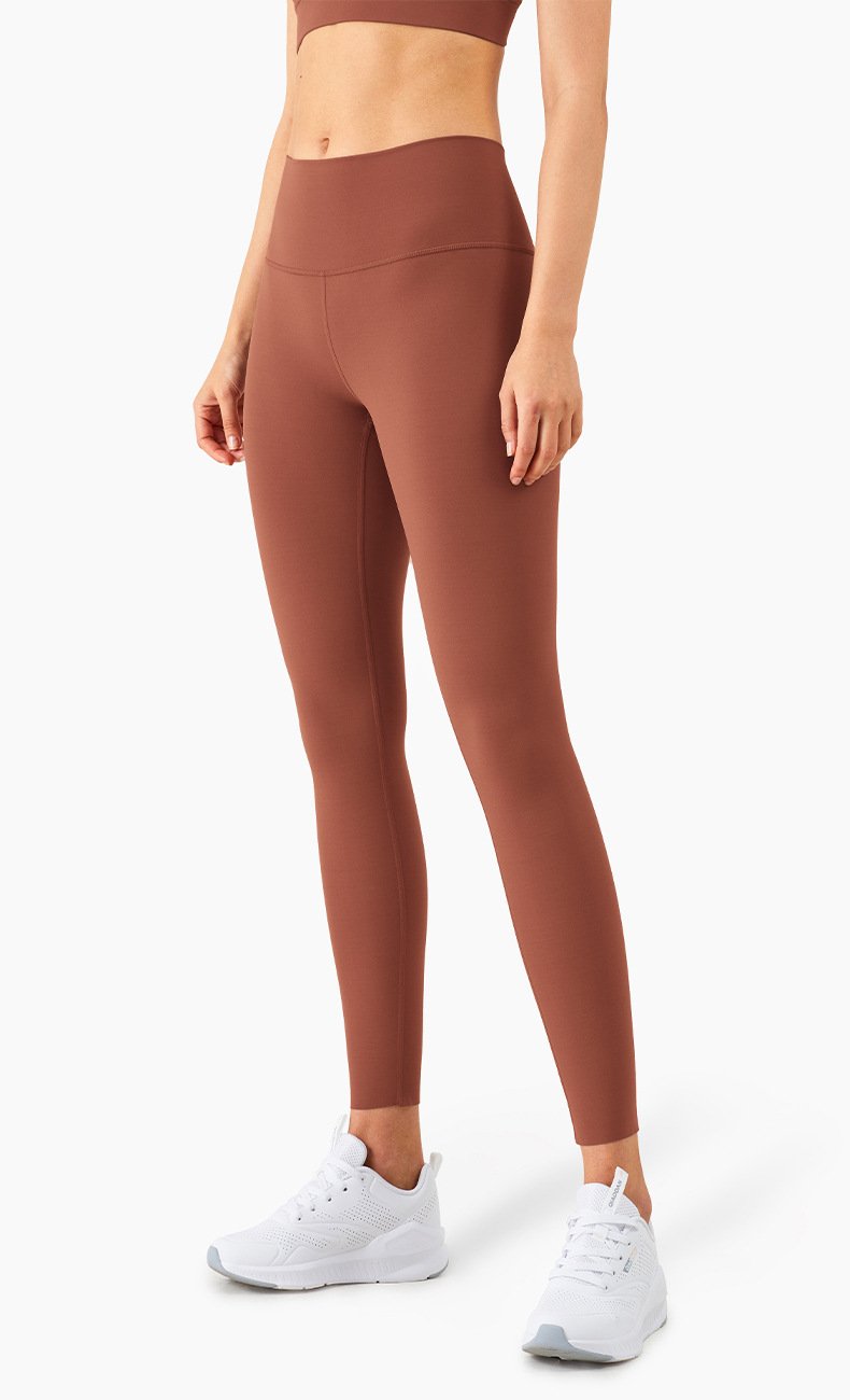 High Waisted Solid Athletic Compression Leggings Yoga Tights with Back Pocket - Image 6