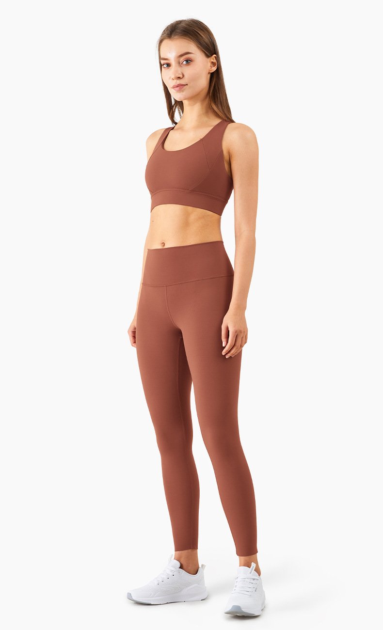 High Waisted Solid Athletic Compression Leggings Yoga Tights with Back Pocket - Image 7