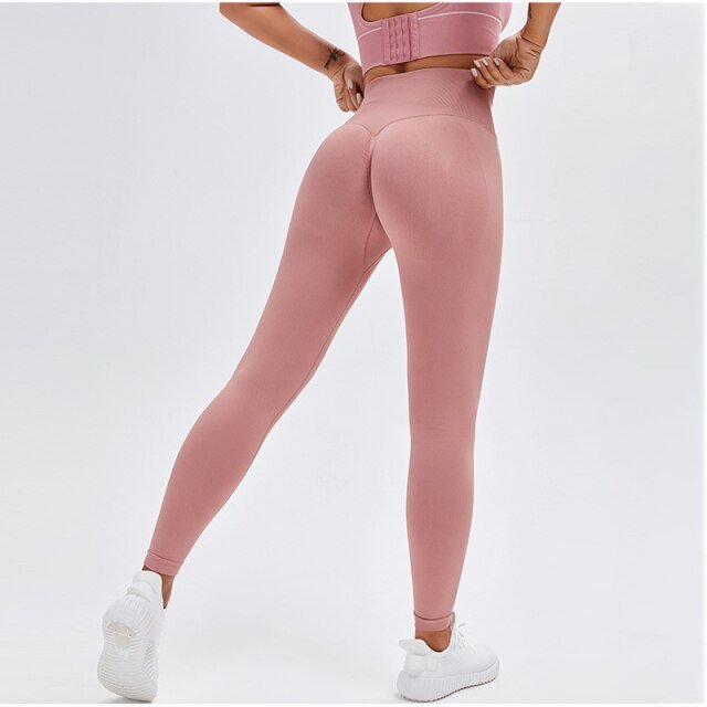 Seamless Compression Leggings with Scrunch Butt and Tummy Control High Waist - Image 21