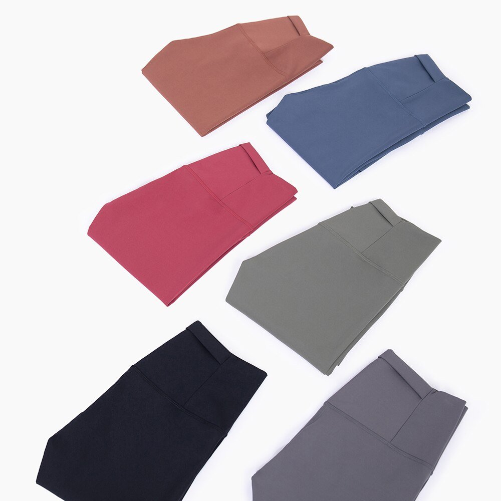 High Waisted Solid Athletic Compression Leggings Yoga Tights with Back Pocket - Image 3